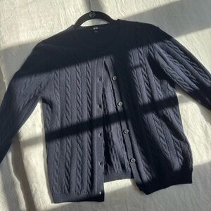 Uniqlo Navy Cable Knit Sweater
